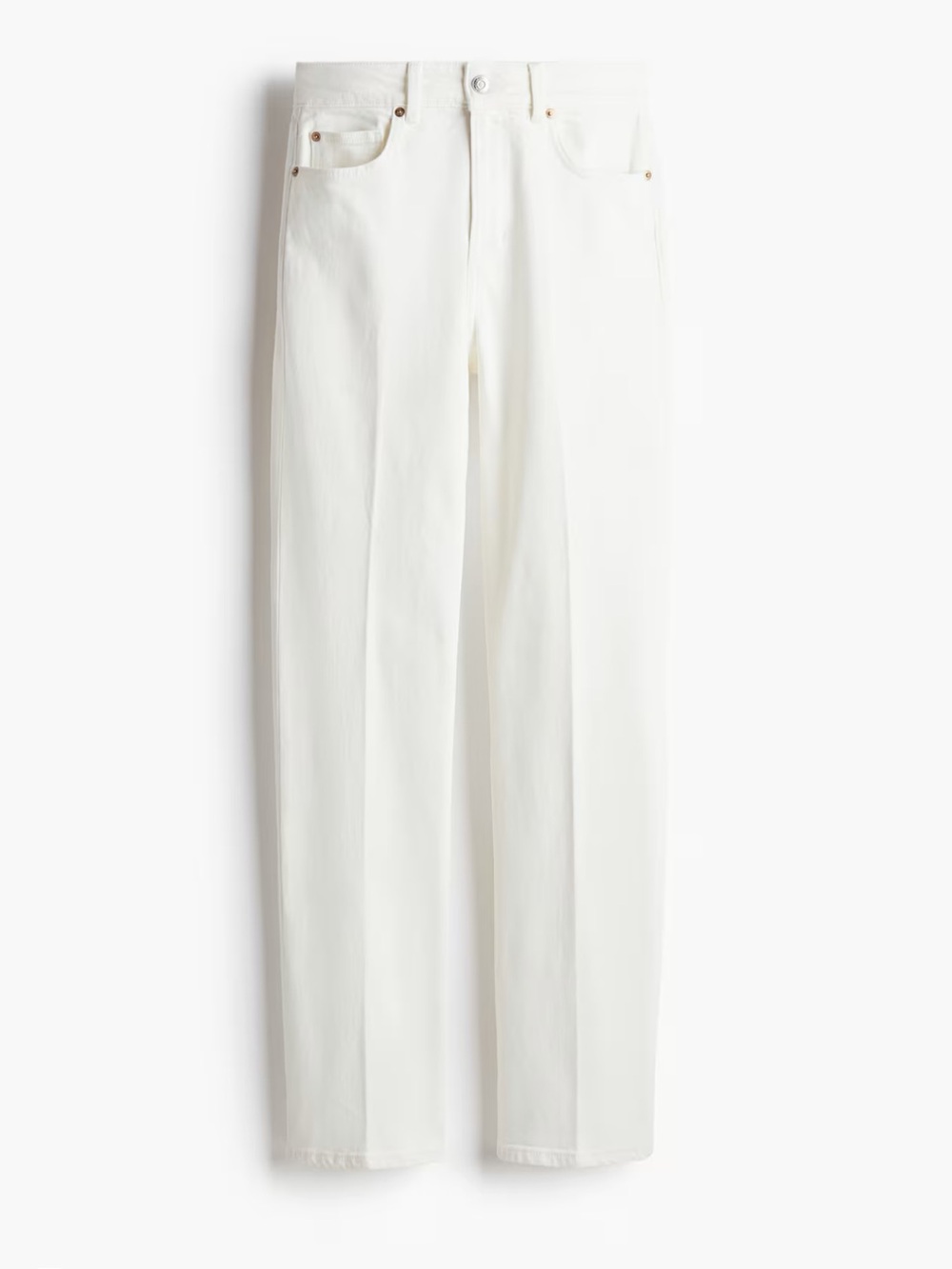 H&M White Straight-Leg Jeans